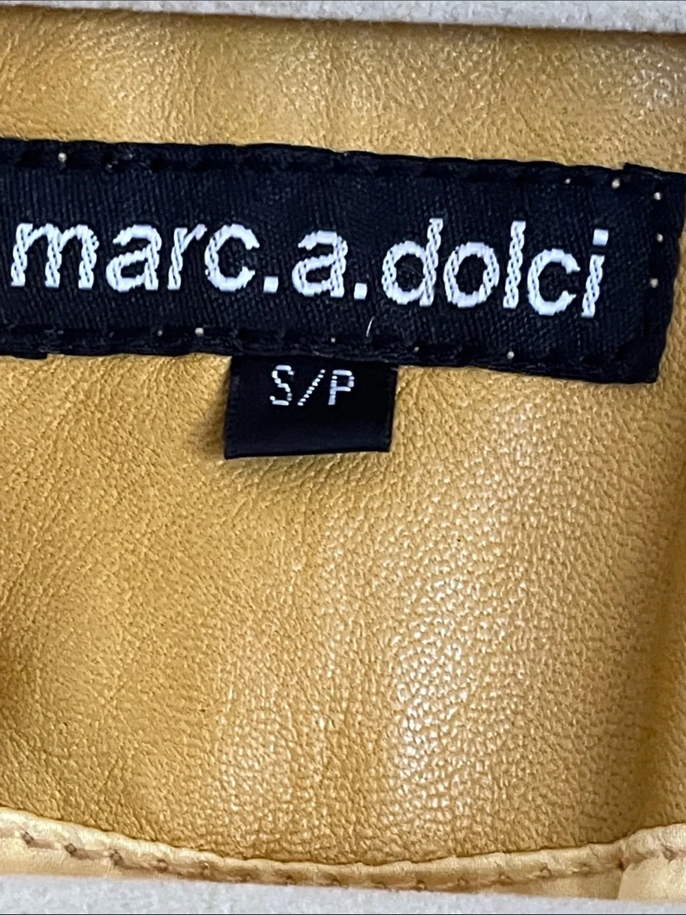 MARC A DOLCI yellow leather jacket size s